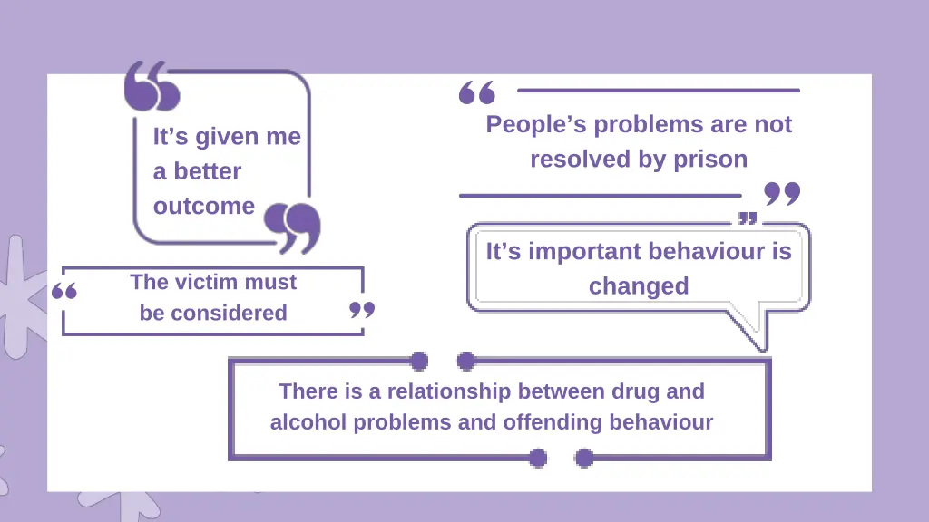 people s problems are not resolved by prison
