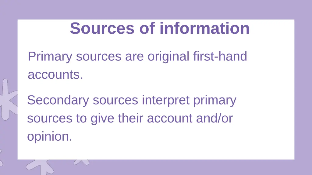 sources of information