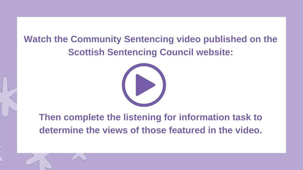 watch the community sentencing video published