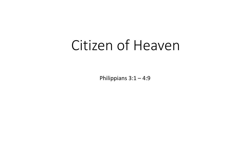 citizen of heaven
