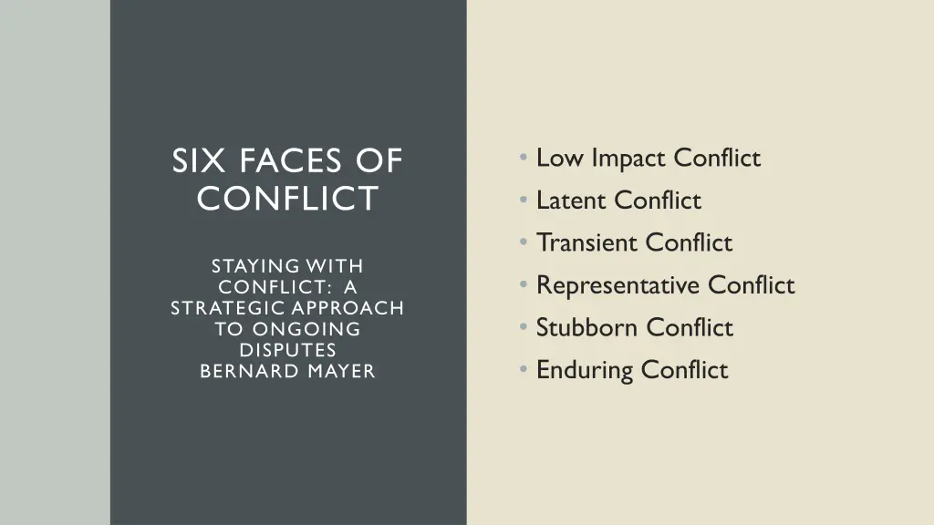 six faces of conflict