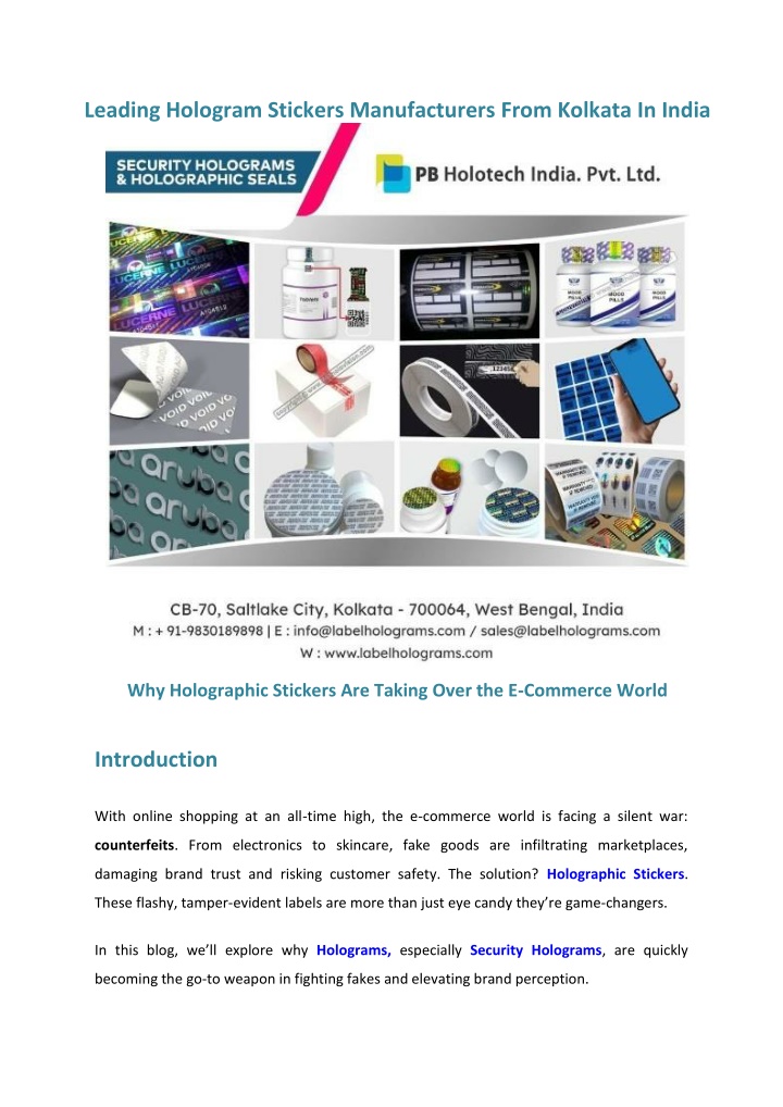 leading hologram stickers manufacturers from
