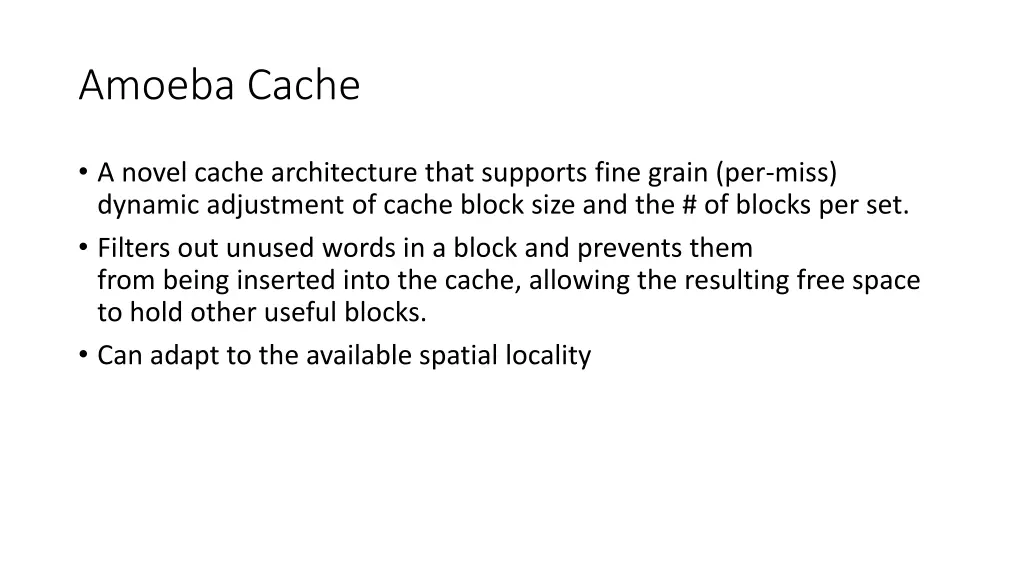 amoeba cache