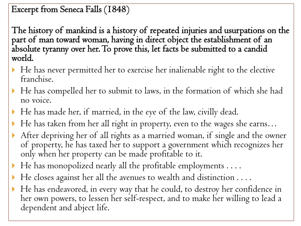 excerpt from seneca falls 1848 excerpt from