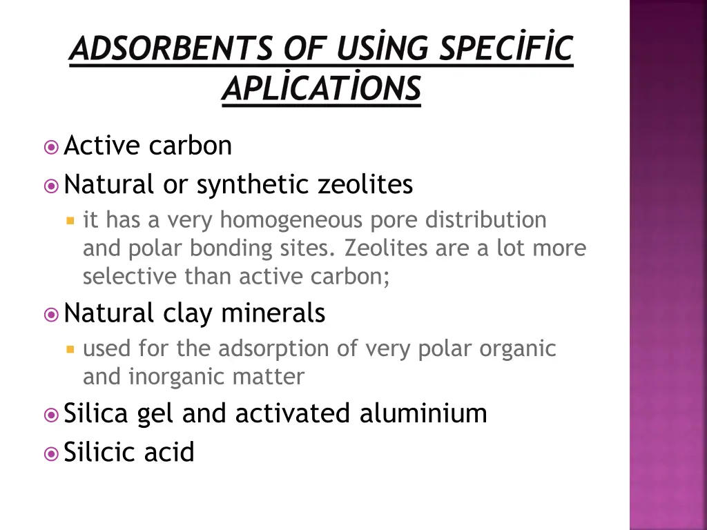 adsorbents of us ng spec f c apl cat ons