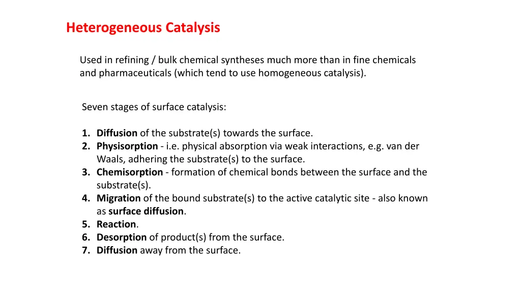 heterogeneous catalysis