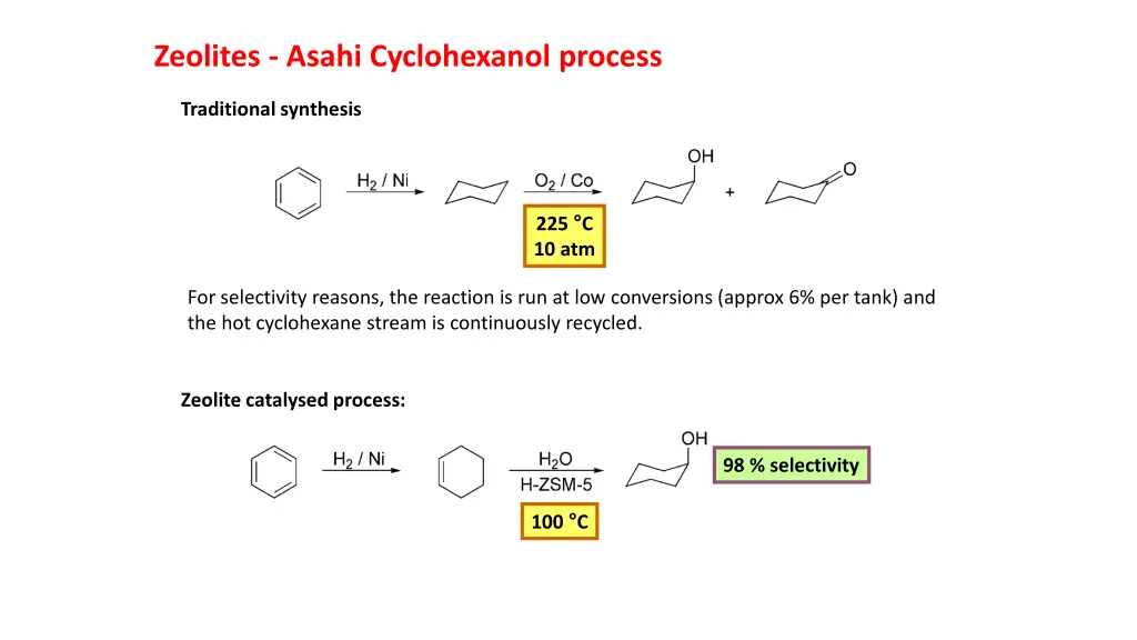 zeolites asahi cyclohexanol process
