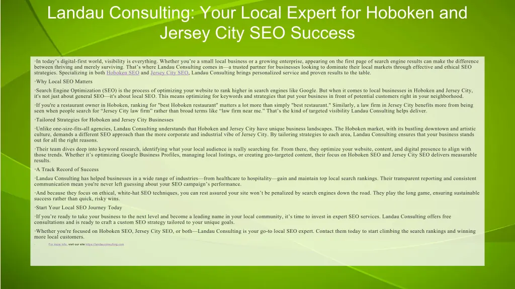 landau consulting your local expert for hoboken