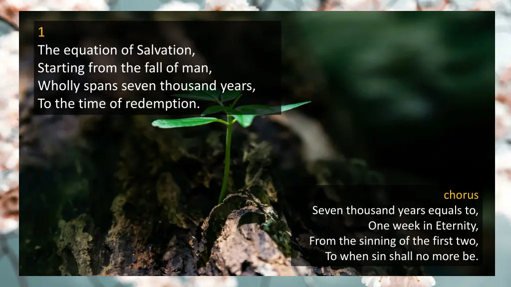 1 the equation of salvation starting from