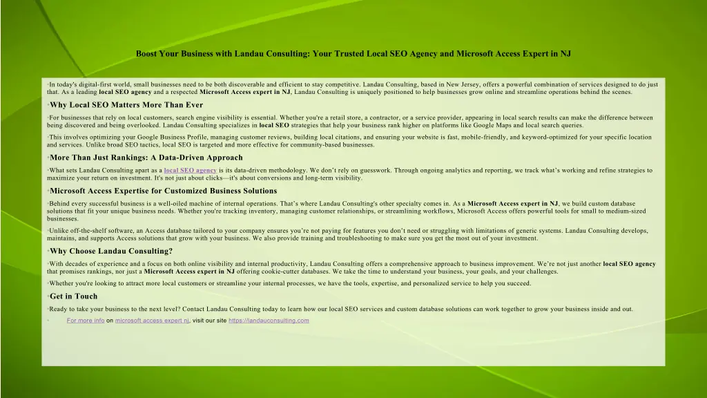 boost your business with landau consulting your