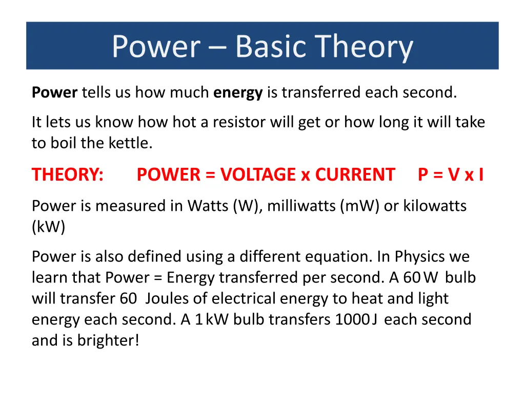 power basic theory