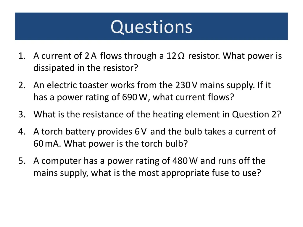 questions