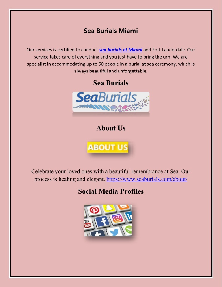 sea burials miami