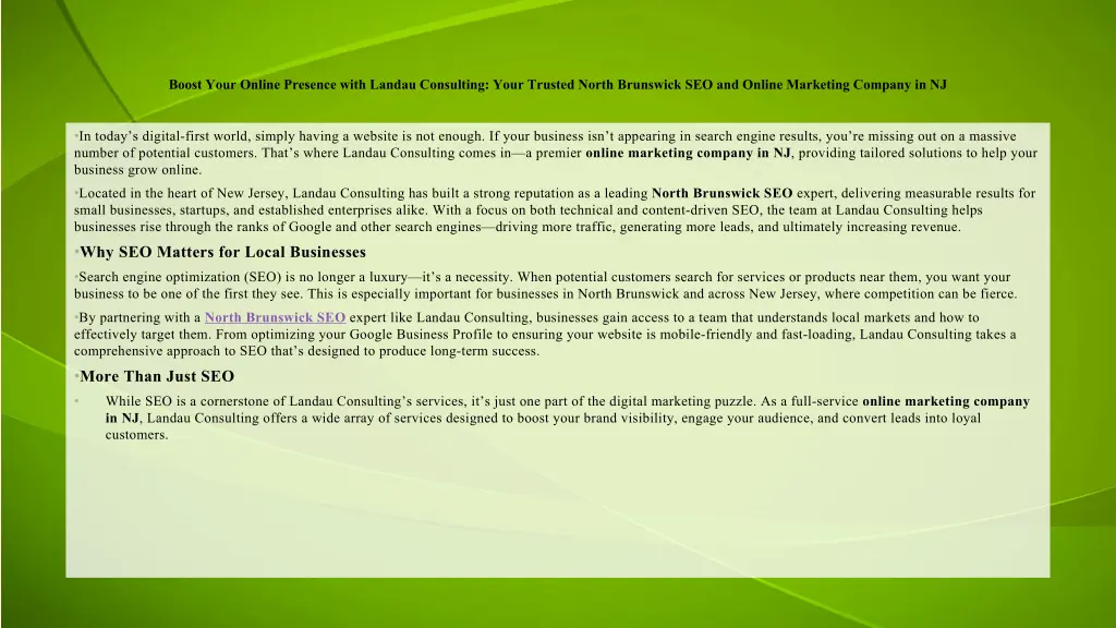 boost your online presence with landau consulting