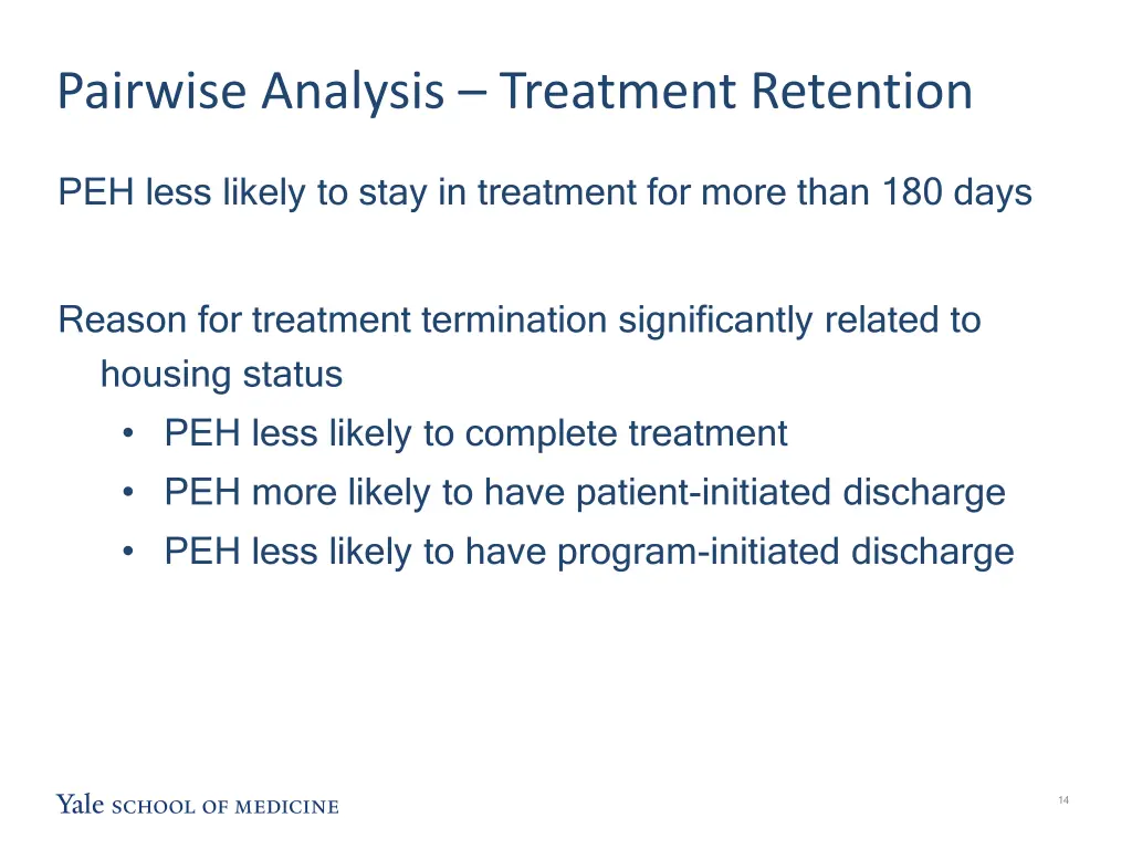 pairwise analysis treatment retention