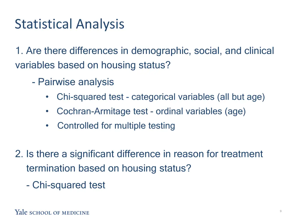 statistical analysis