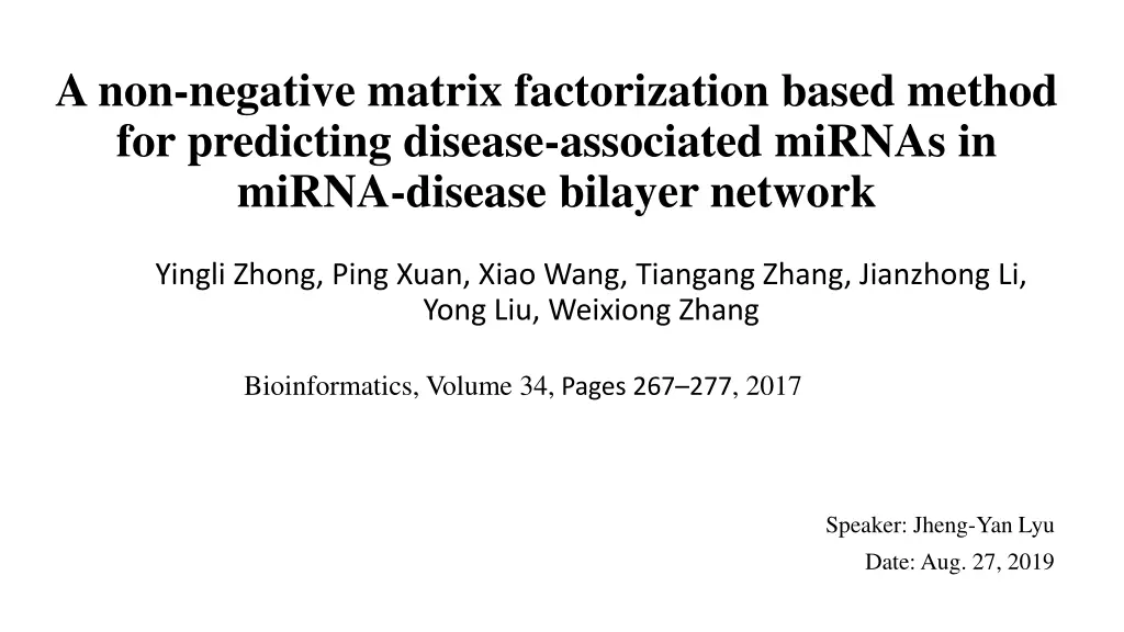 a non negative matrix factorization based method