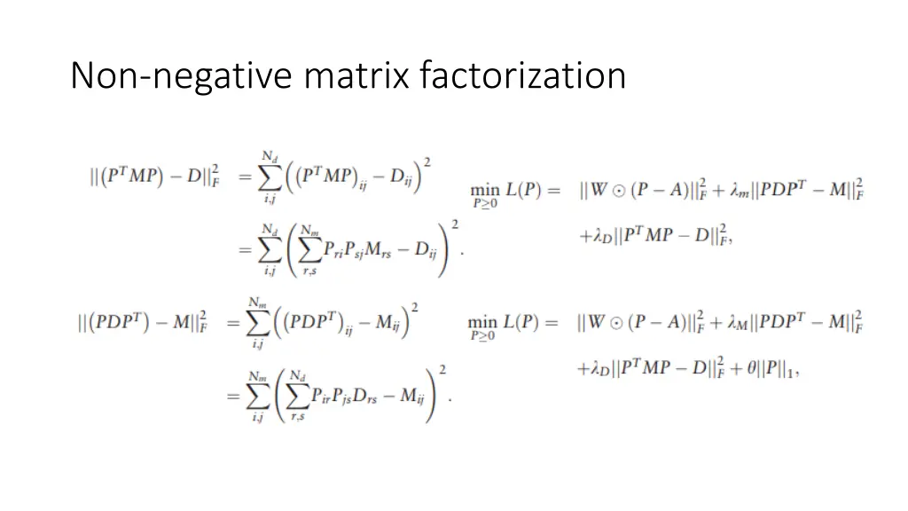 non negative matrix factorization