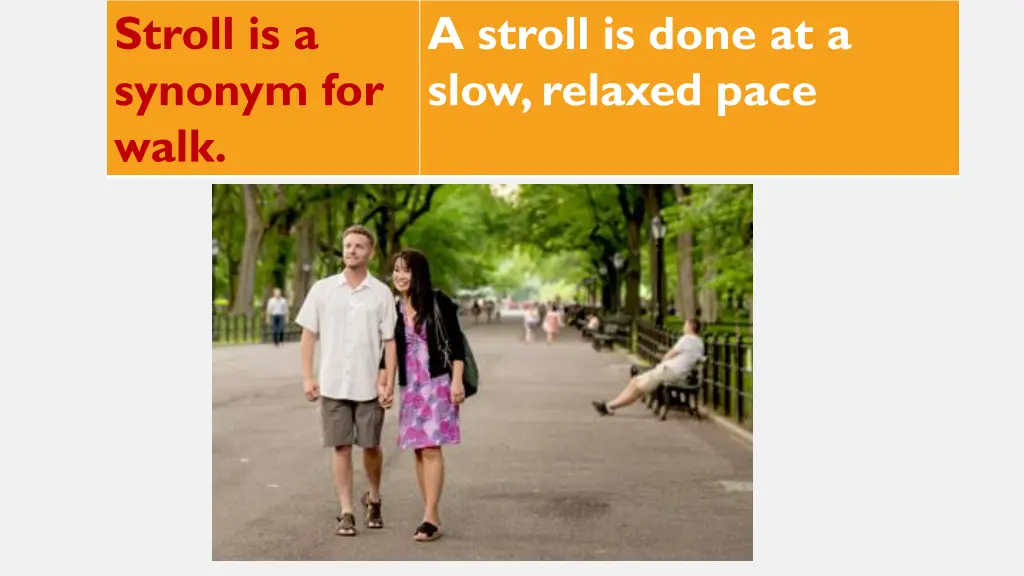 stroll is a synonym for walk