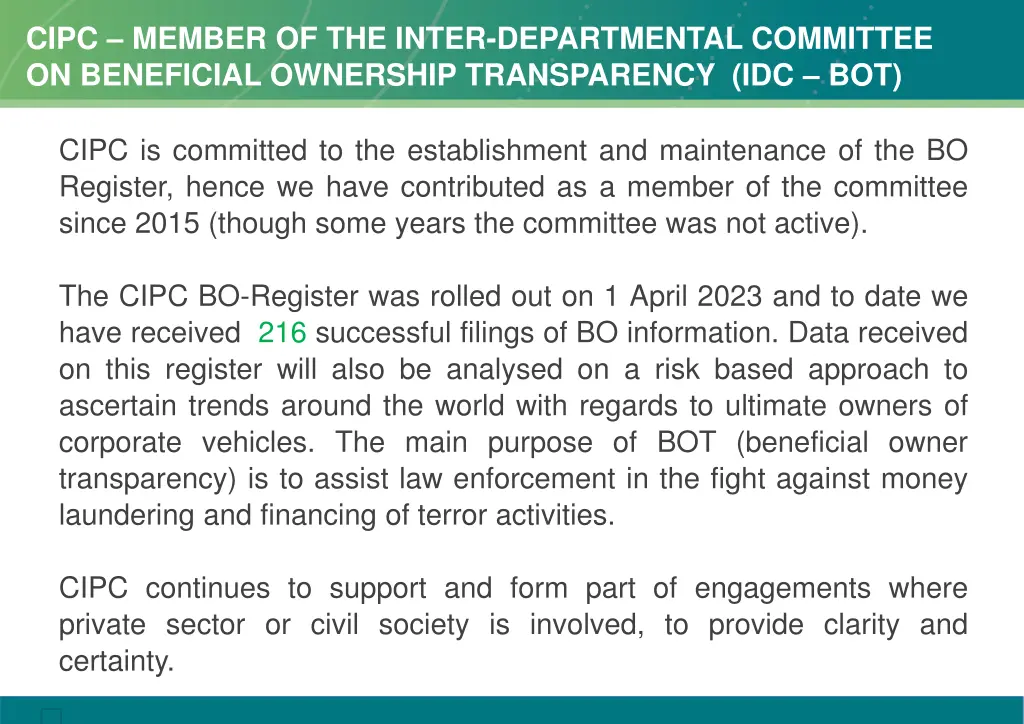 cipc member of the inter departmental committee