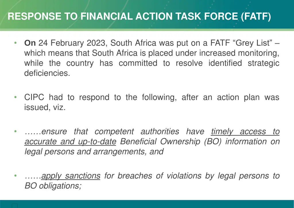 response to financial action task force fatf