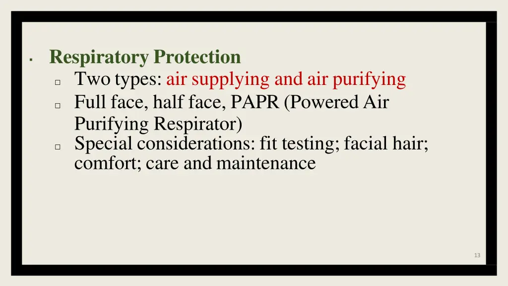 respiratory protection two types air supplying