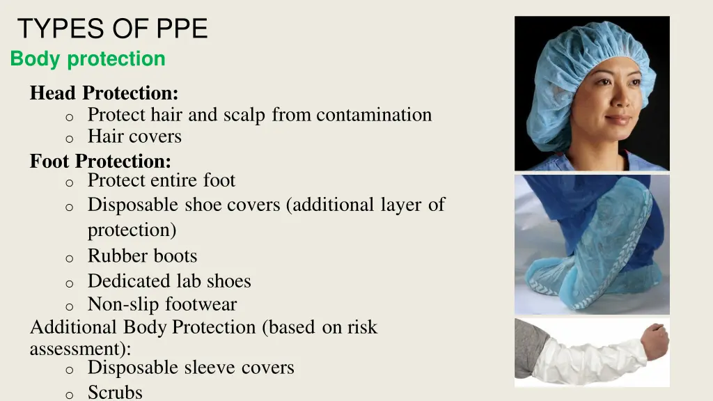 types of ppe body protection head protection