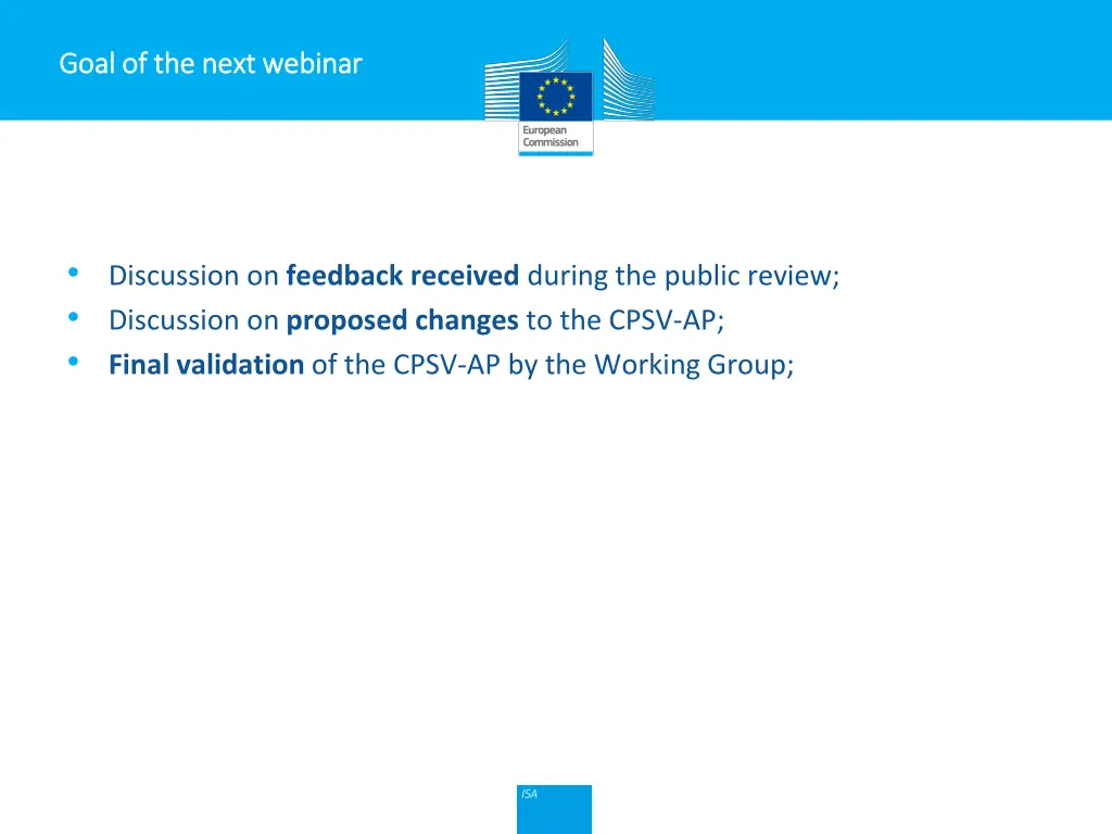 goal of the next webinar goal of the next webinar