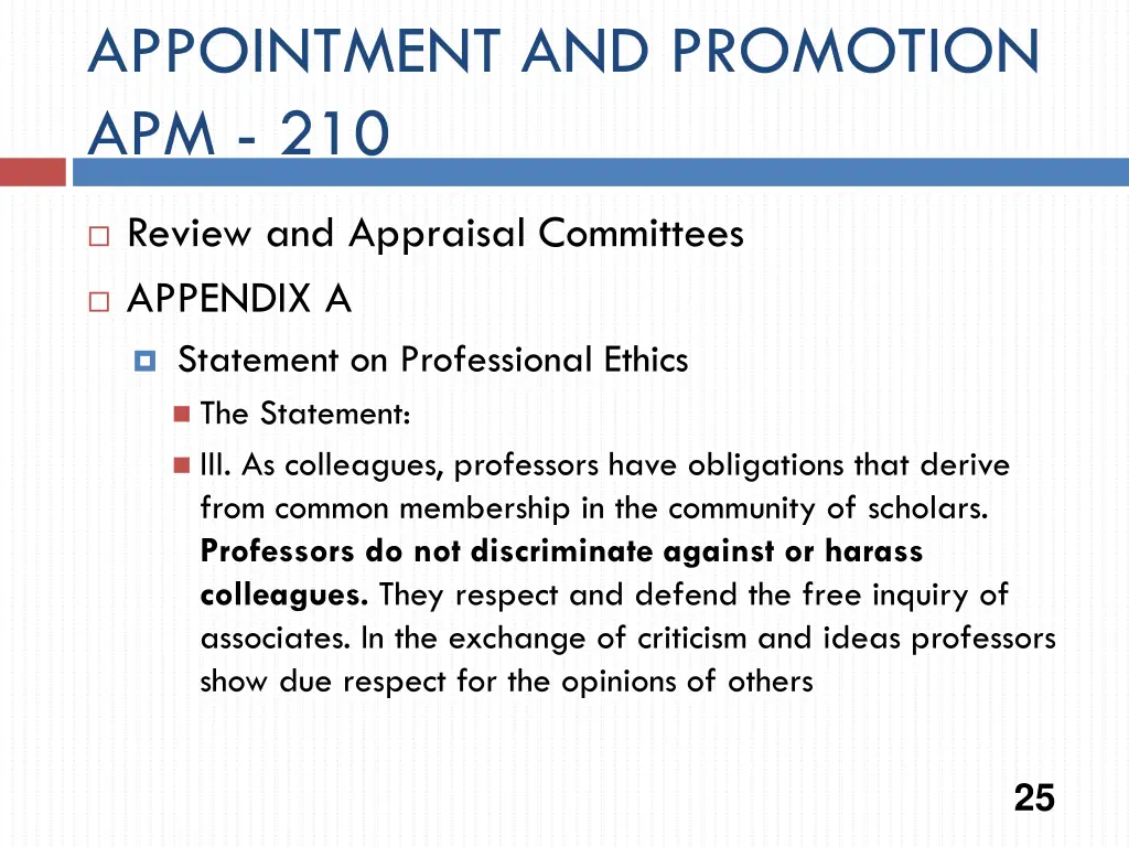 appointment and promotion apm 210