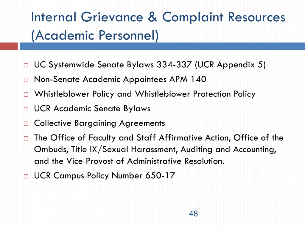 internal grievance complaint resources academic