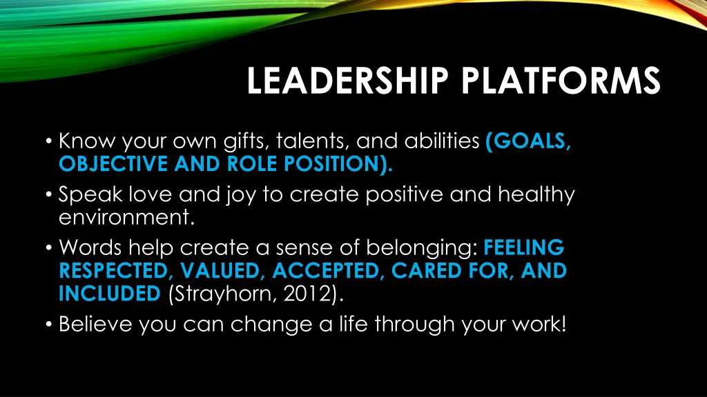 leadership platforms