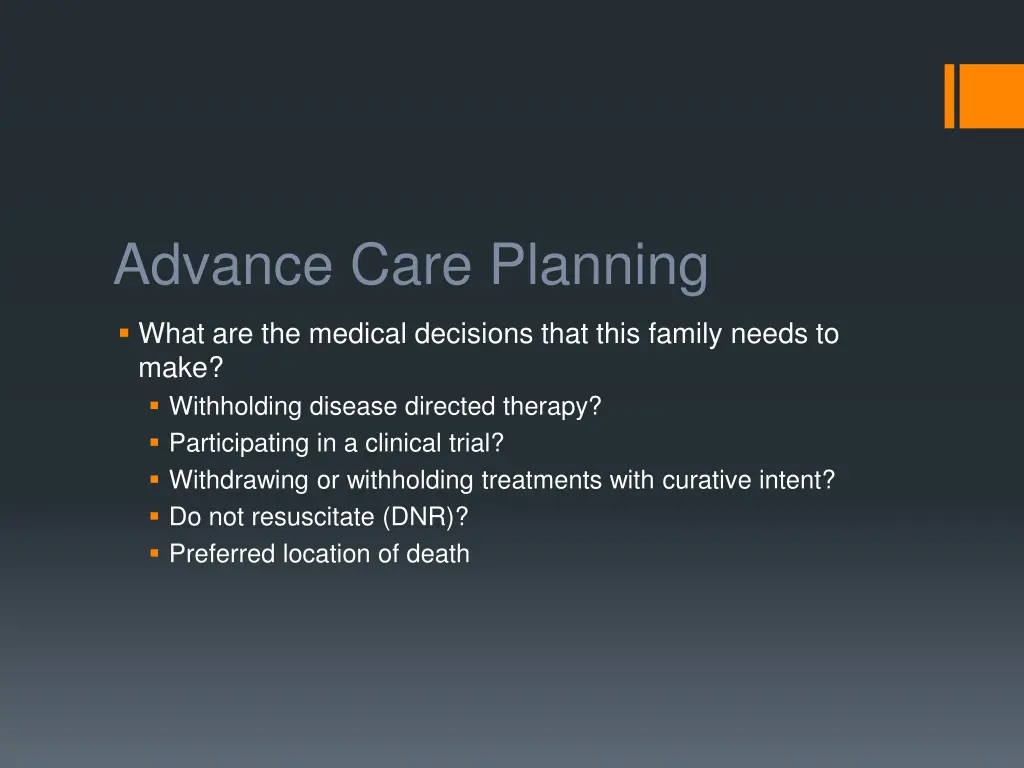 advance care planning