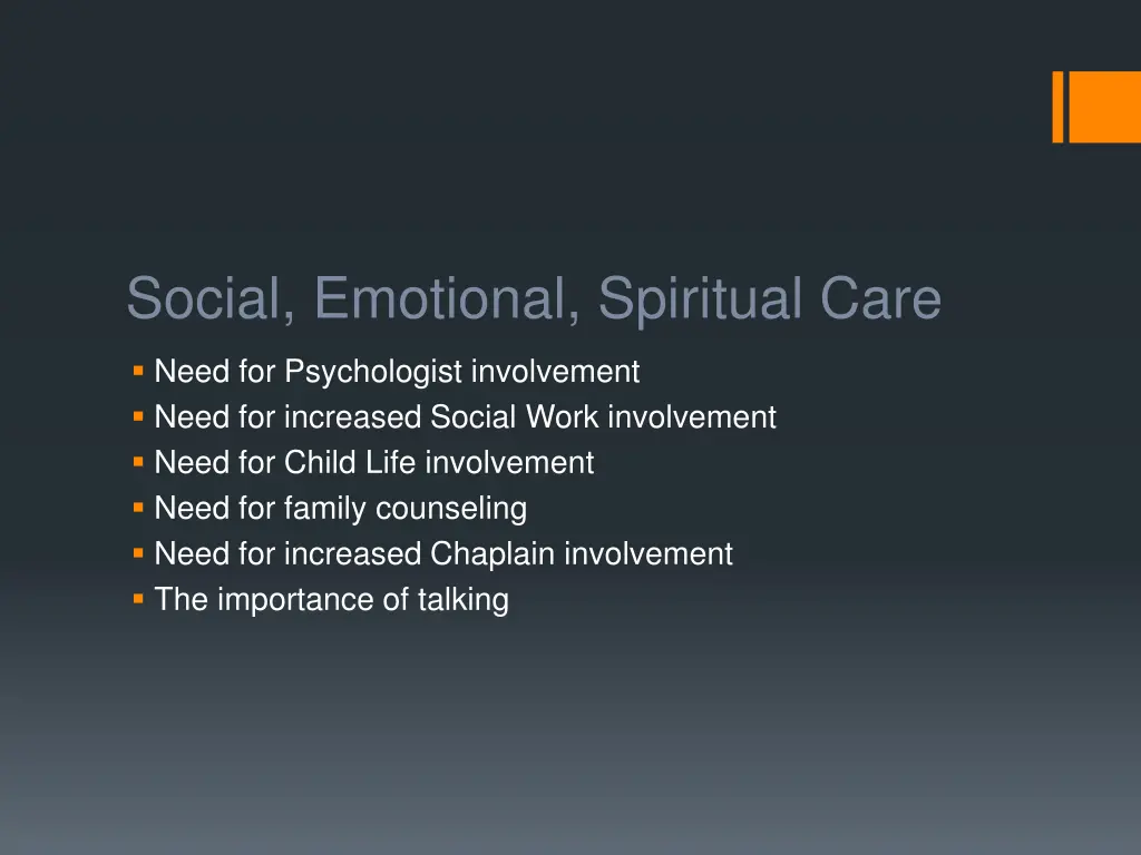 social emotional spiritual care
