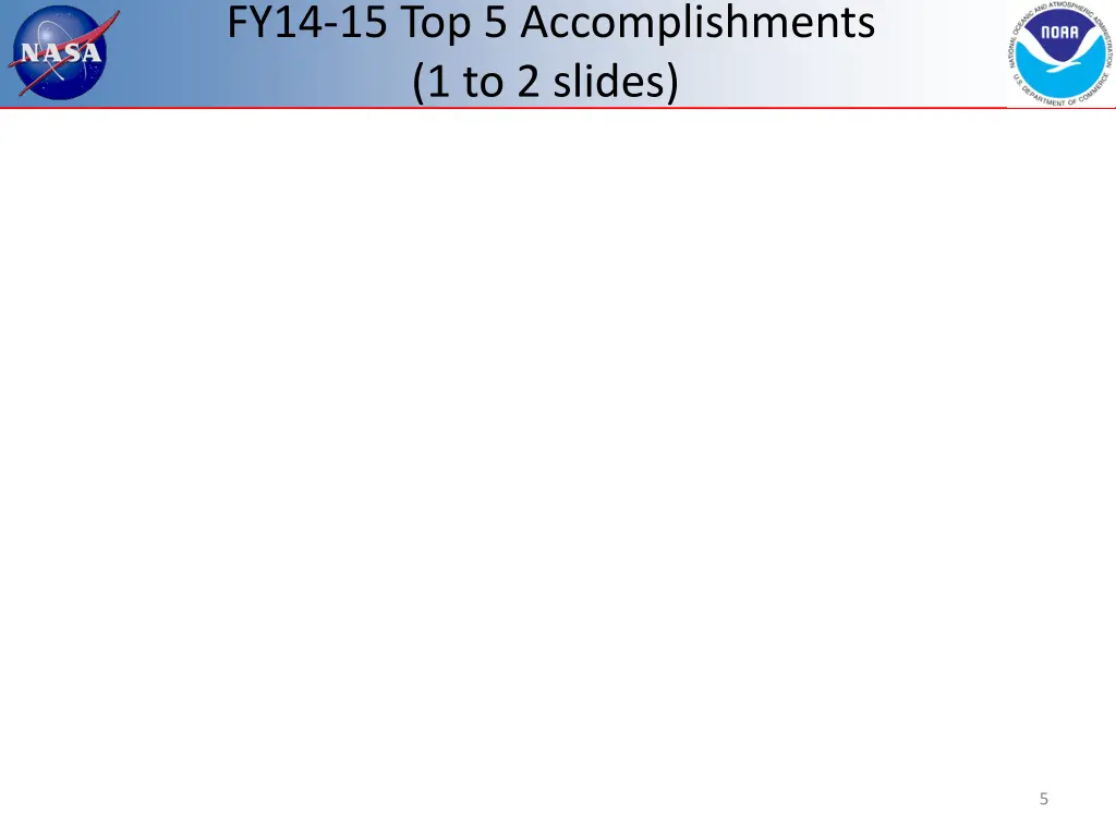 fy14 15 top 5 accomplishments 1 to 2 slides