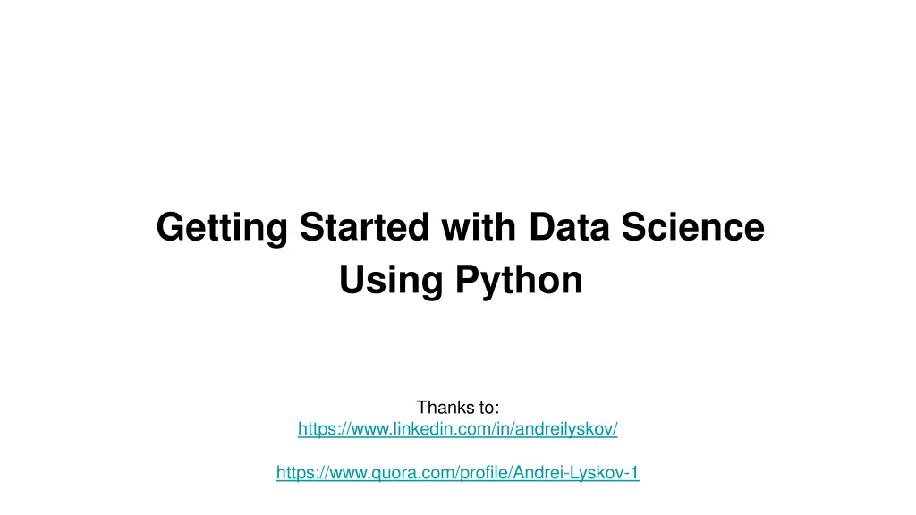 getting started with data science using python