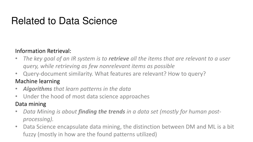 related to data science