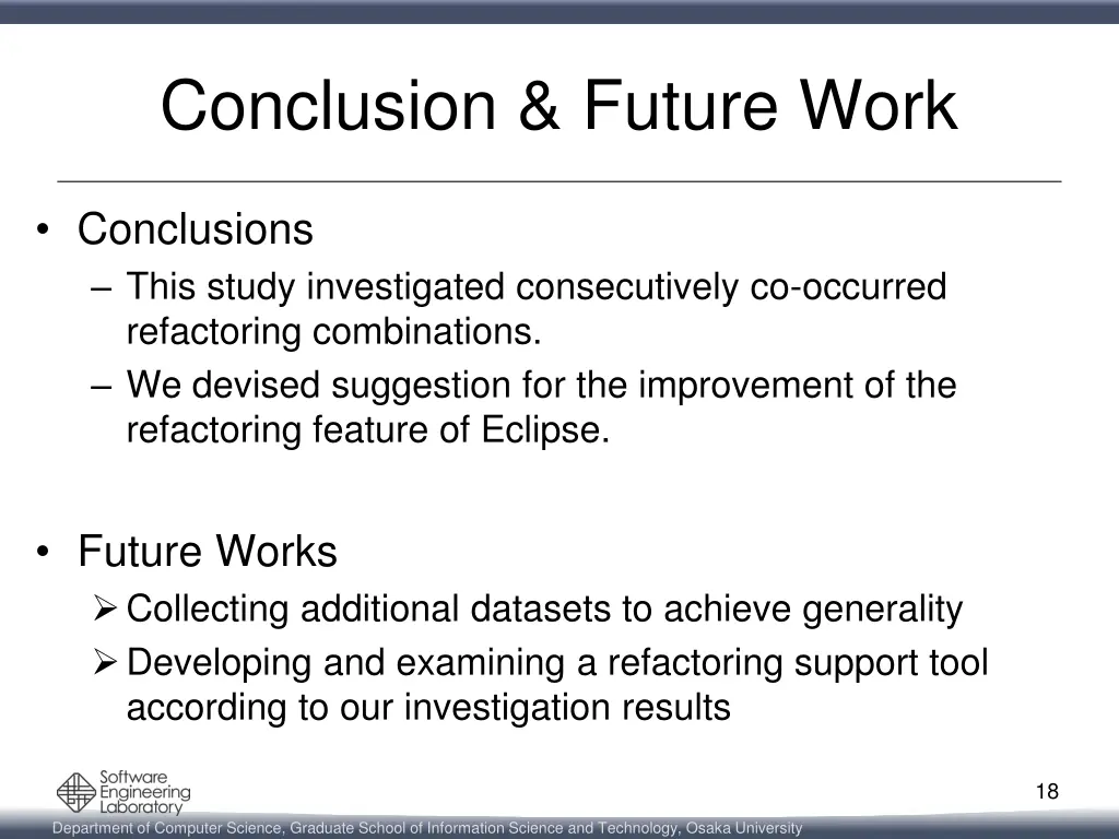 conclusion future work