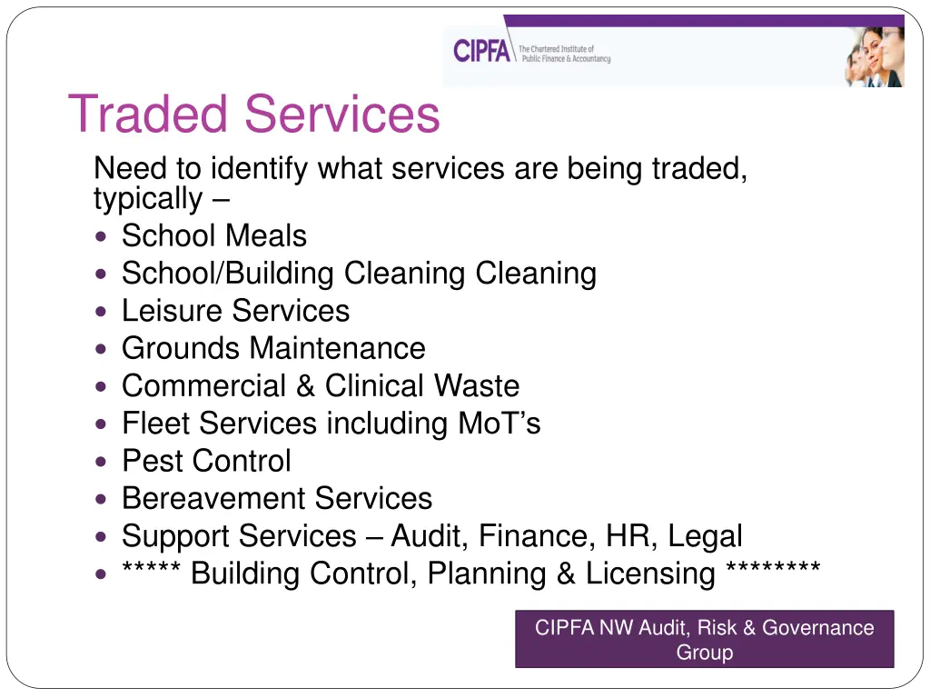 traded services need to identify what services