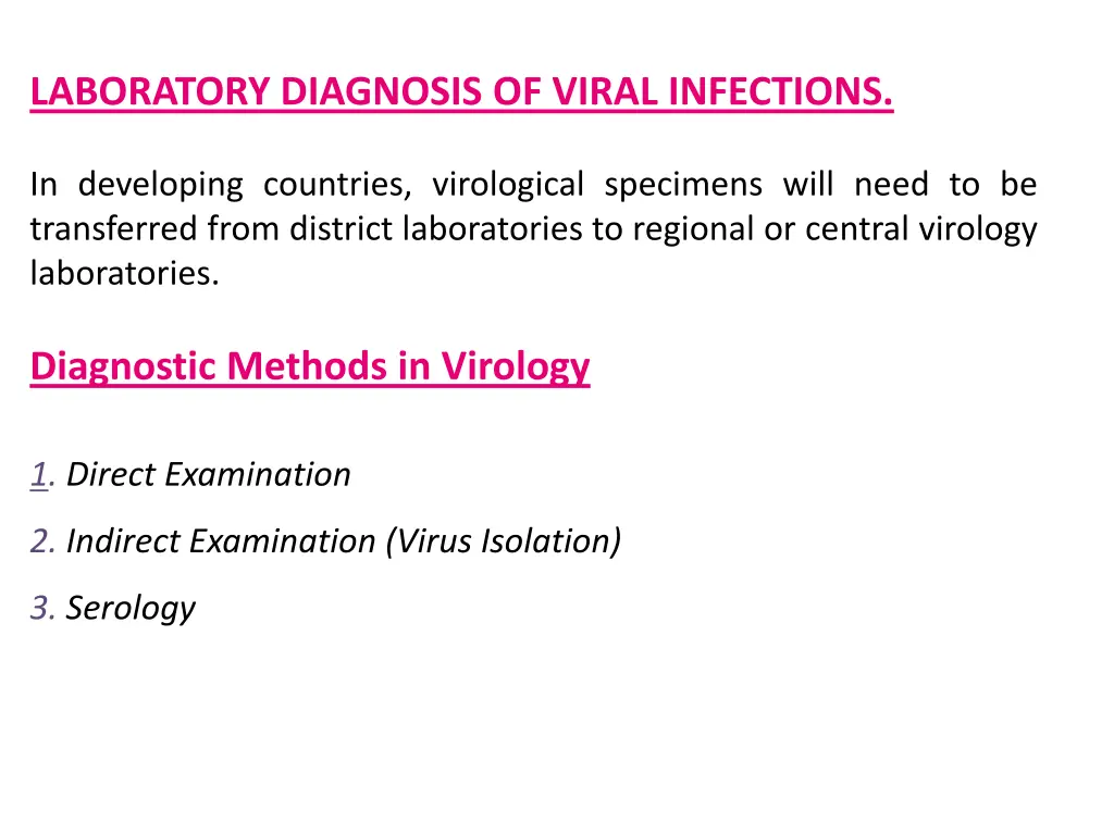 laboratory diagnosis of viral infections