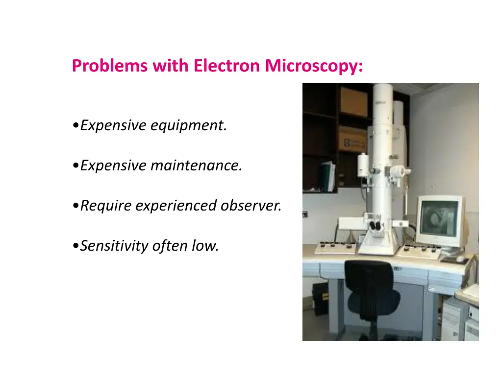 problems with electron microscopy