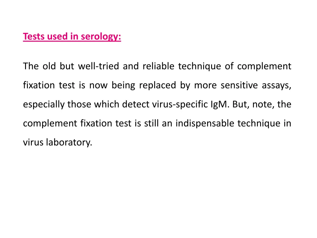 tests used in serology