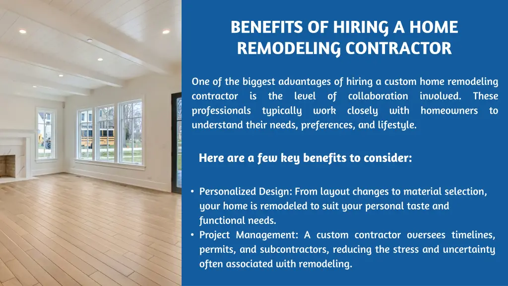 benefits of hiring a home remodeling contractor