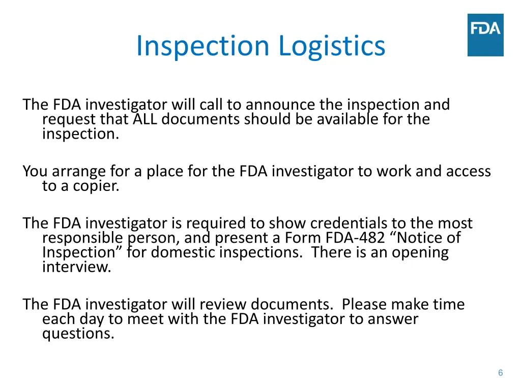 inspection logistics