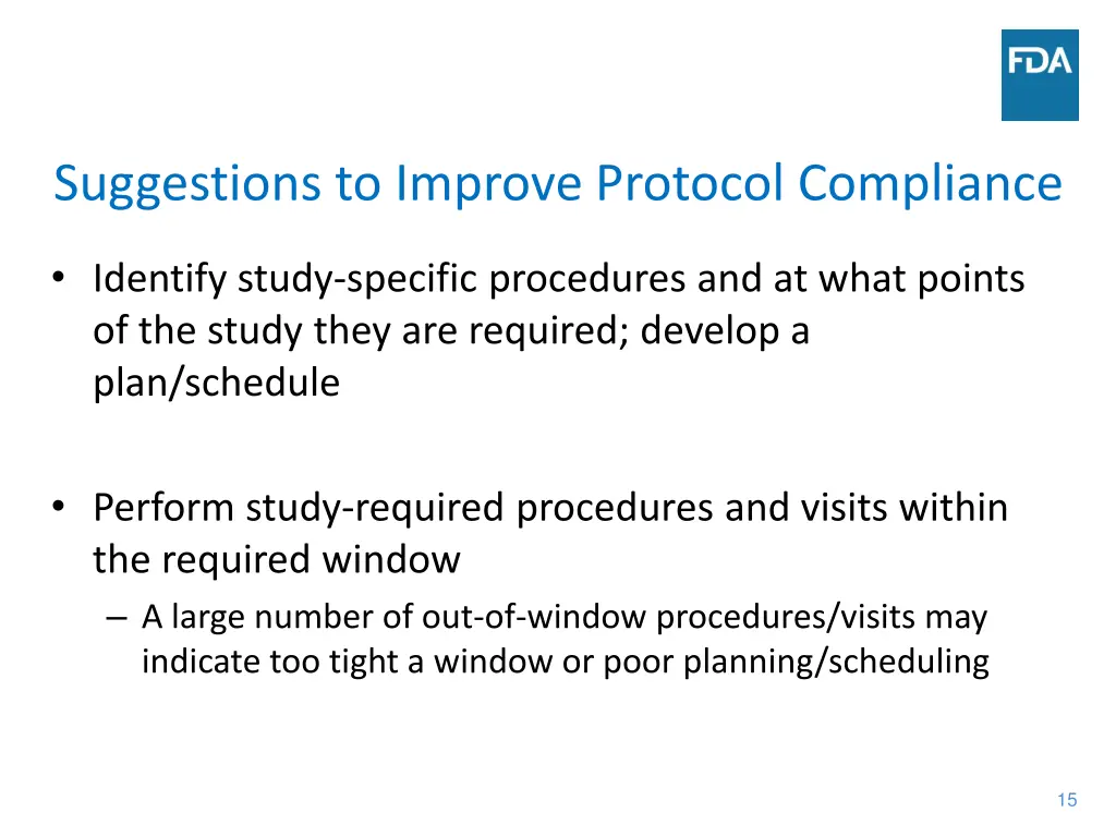 suggestions to improve protocol compliance 1