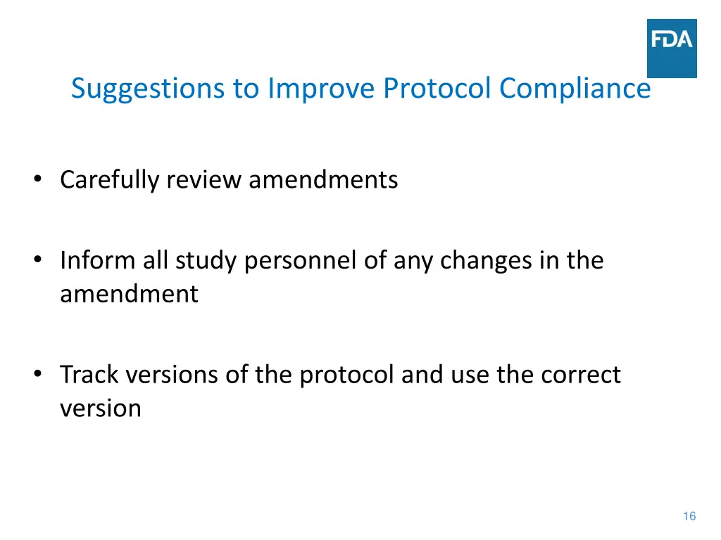suggestions to improve protocol compliance 2