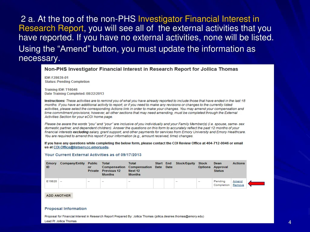 2 a at the top of the non phs investigator