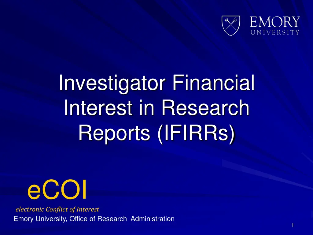 investigator financial interest in research