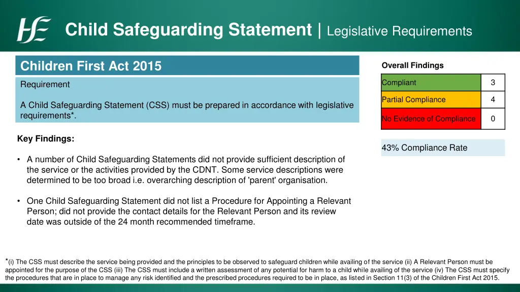 child safeguarding statement legislative