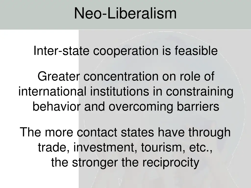 neo liberalism