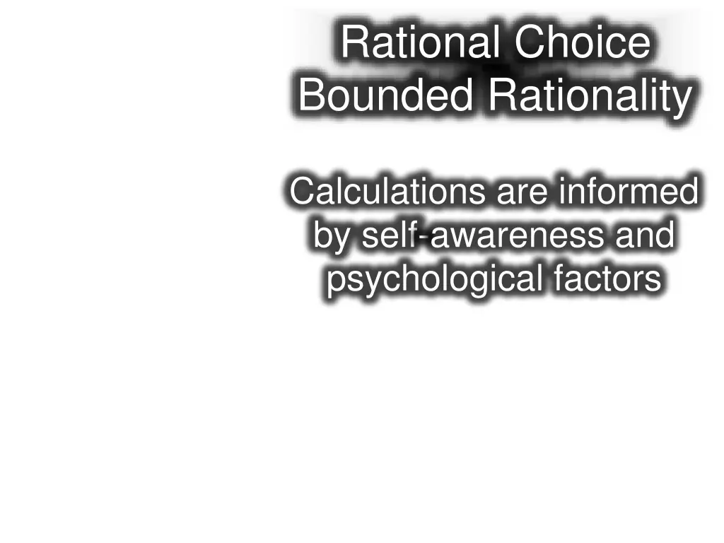 rational choice bounded rationality